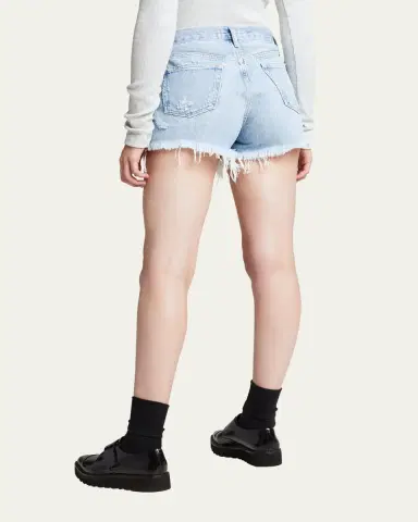 AGOLDE Parker Vintage Frayed-Hem Denim Shorts | Thumbnail 8