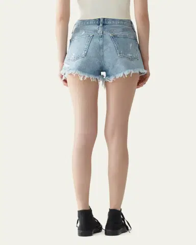 AGOLDE Parker Vintage Frayed-Hem Denim Shorts | Thumbnail 9