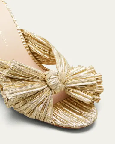Loeffler Randall Penny Pleated Metallic Slide Sandals | Thumbnail 5