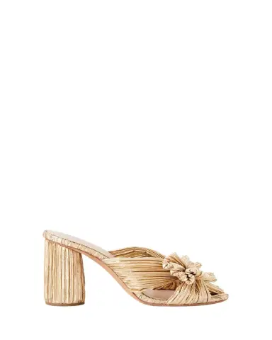 Loeffler Randall Penny Pleated Metallic Slide Sandals | Thumbnail 1