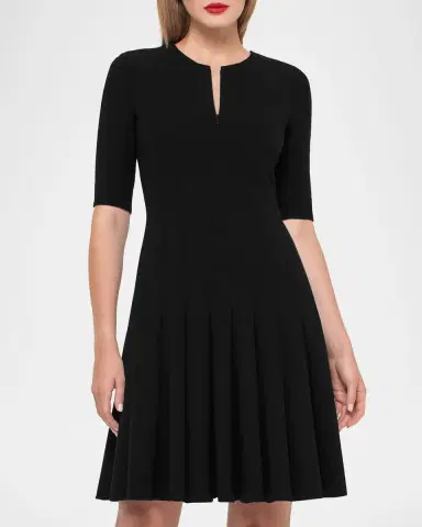 Akris Elbow-Sleeve Zip-Front Dress | Thumbnail 3