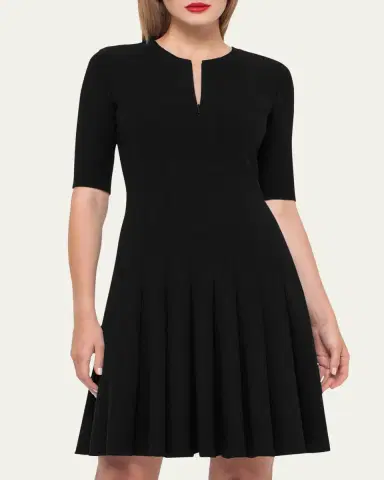Akris Elbow-Sleeve Zip-Front Dress | Thumbnail 8