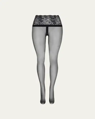 Commando Sexy Sheer Lace-Waist Tights | Thumbnail 2