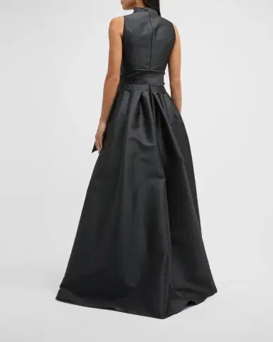 Carolina Herrera Satin V-Neck Gown | Thumbnail 4