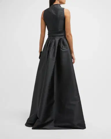 Carolina Herrera Satin V-Neck Gown | Thumbnail 7