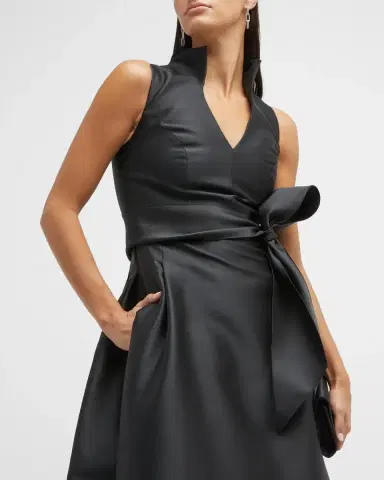 Carolina Herrera Satin V-Neck Gown | Thumbnail 8