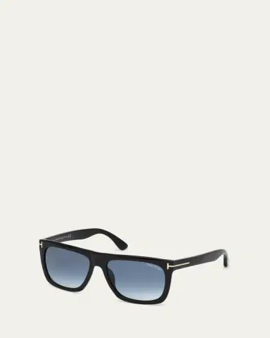 Tom Ford Morgan Thick Square Acetate Sunglasses, Black/Blue | Thumbnail 2