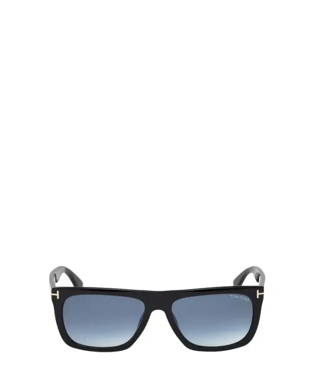 TOM FORD Morgan Thick Square Acetate Sunglasses, Black/Blue