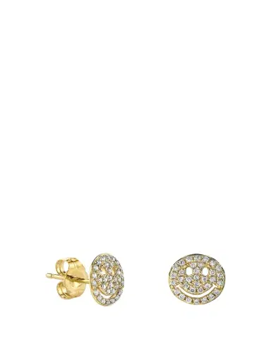 Sydney Evan 14k Pave Diamond Happy Face Single Stud Earring | Thumbnail 1 Sydney Evan 14k Pave Diamond Happy Face Single Stud Earring | Thumbnail 1