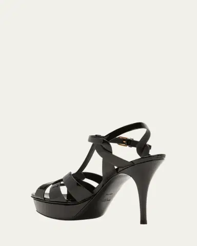Saint Laurent Tribute Patent Sandals, 4" Heel | Thumbnail 4 Saint Laurent Tribute Patent Sandals, 4" Heel | Thumbnail 4