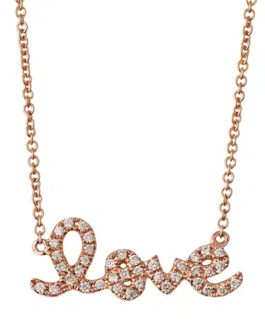 Sydney Evan Gold Diamond Love Necklace, Small | Thumbnail 1 Sydney Evan Gold Diamond Love Necklace, Small | Thumbnail 1