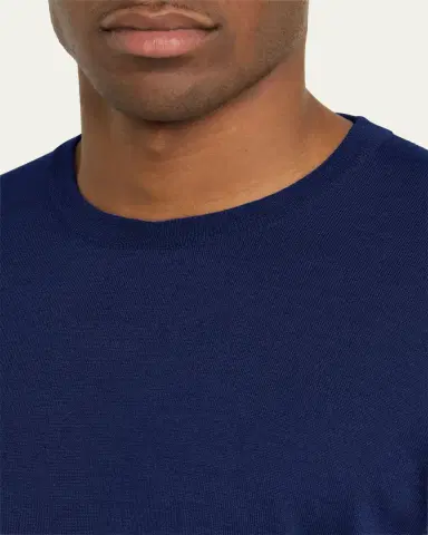 Charvet Men's Solid Cashmere-Silk Crewneck Sweater | Thumbnail 5