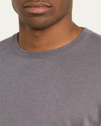 Charvet Men's Solid Cashmere-Silk Crewneck Sweater | Thumbnail 10
