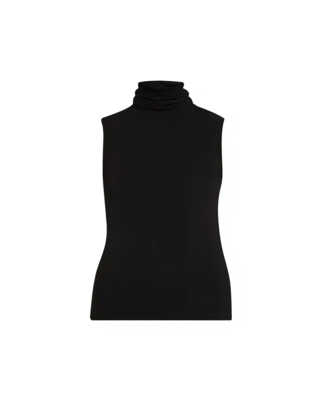 Soft Touch Viscose Sleeveless Turtleneck Top
