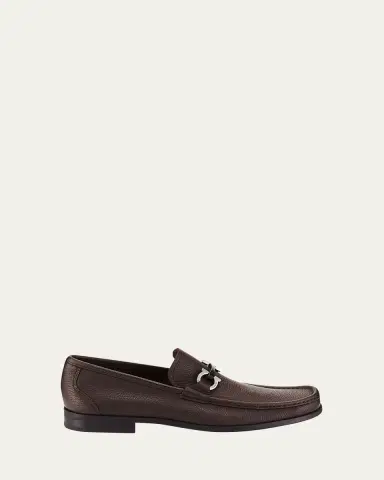 Ferragamo Men's Grandioso Grained Calfskin Gancini Loafer | Thumbnail 5
