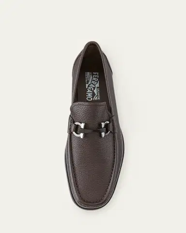 Ferragamo Men's Grandioso Grained Calfskin Gancini Loafer | Thumbnail 6