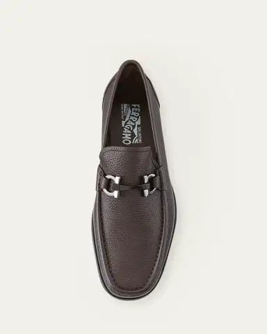Ferragamo Men's Grandioso Grained Calfskin Gancini Loafer | Thumbnail 9