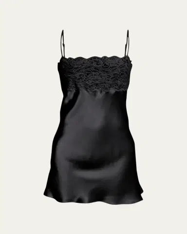 Christine Lingerie Bijoux Lace-Trim Silk Chemise | Thumbnail 3 Christine Lingerie Bijoux Lace-Trim Silk Chemise | Thumbnail 3