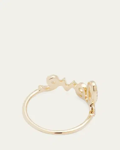 Sydney Evan Large Love 14K Gold Ring with Diamonds | Thumbnail 4 Sydney Evan Large Love 14K Gold Ring with Diamonds | Thumbnail 4