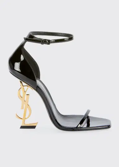 Saint Laurent 110mm Opyum YSL Patent Leather Sandals with Golden Hardware | Thumbnail 15 Saint Laurent 110mm Opyum YSL Patent Leather Sandals with Golden Hardware | Thumbnail 15