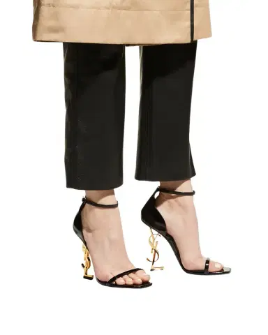 Saint Laurent 110mm Opyum YSL Patent Leather Sandals with Golden Hardware | Thumbnail 1 Saint Laurent 110mm Opyum YSL Patent Leather Sandals with Golden Hardware | Thumbnail 1