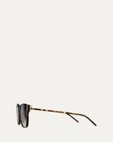 Saint Laurent Square Acetate & Metal Sunglasses | Thumbnail 3