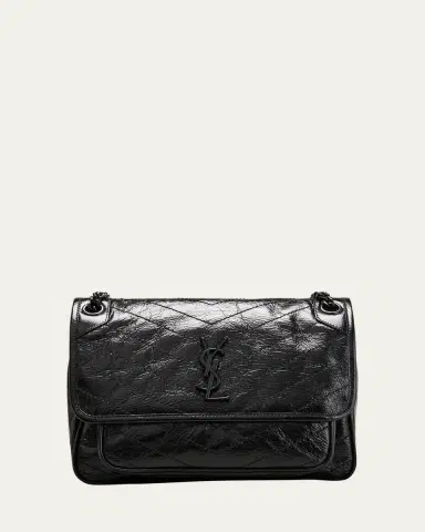 Saint Laurent Niki Medium Flap YSL Shoulder Bag in Crinkled Leather | Thumbnail 6 Saint Laurent Niki Medium Flap YSL Shoulder Bag in Crinkled Leather | Thumbnail 6