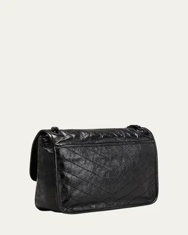 Saint Laurent Niki Medium Flap YSL Shoulder Bag in Crinkled Leather | Thumbnail 8 Saint Laurent Niki Medium Flap YSL Shoulder Bag in Crinkled Leather | Thumbnail 8