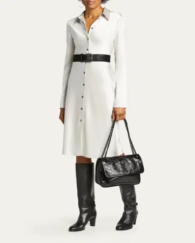 Saint Laurent Niki Medium Flap YSL Shoulder Bag in Crinkled Leather | Thumbnail 10 Saint Laurent Niki Medium Flap YSL Shoulder Bag in Crinkled Leather | Thumbnail 10