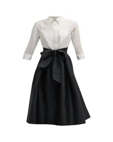 Rickie Freeman for Teri Jon Two-Tone 3/4-Sleeve Taffeta Shirtdress | Thumbnail 1 Rickie Freeman for Teri Jon Two-Tone 3/4-Sleeve Taffeta Shirtdress | Thumbnail 1
