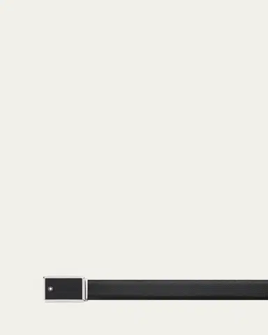 Montblanc Men's Rectangle-Buckle Leather Belt | Thumbnail 2