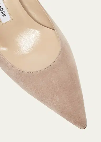 Manolo Blahnik 50mm Srila Suede Kitten Heel Pumps | Thumbnail 4