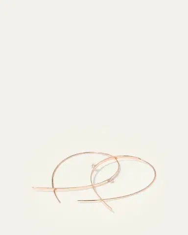 Lana 14K Gold Small Flat Diamond Hoop Earrings | Thumbnail 3