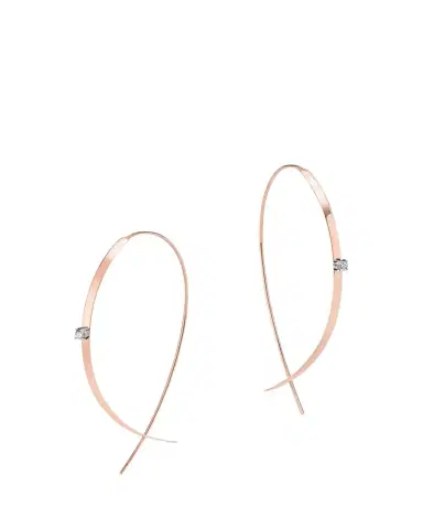 Lana 14K Gold Small Flat Diamond Hoop Earrings | Thumbnail 1