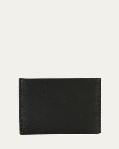Ferragamo Men's Revival Gancini Bi-Fold Leather Wallet, Black/Red | Thumbnail 3 Ferragamo Men's Revival Gancini Bi-Fold Leather Wallet, Black/Red | Thumbnail 3