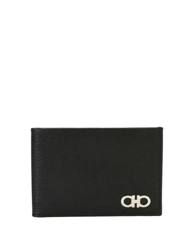 Men's Revival Gancini Bi-Fold Leather Wallet, Black/Red