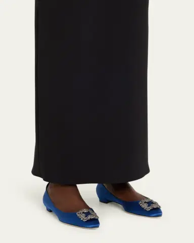 Manolo Blahnik Hangisi Crystal-Buckle Satin Flat | Thumbnail 7 Manolo Blahnik Hangisi Crystal-Buckle Satin Flat | Thumbnail 7
