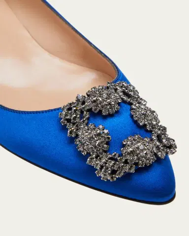 Manolo Blahnik Hangisi Crystal-Buckle Satin Flat | Thumbnail 10 Manolo Blahnik Hangisi Crystal-Buckle Satin Flat | Thumbnail 10