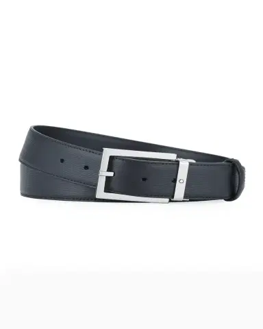 Montblanc Men's Rectangle-Buckle Leather Belt | Thumbnail 3 Montblanc Men's Rectangle-Buckle Leather Belt | Thumbnail 3