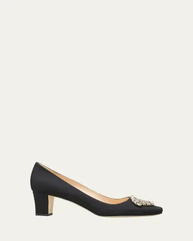 Manolo Blahnik Okkato Low-Heel Crepe Pumps | Thumbnail 3 Manolo Blahnik Okkato Low-Heel Crepe Pumps | Thumbnail 3