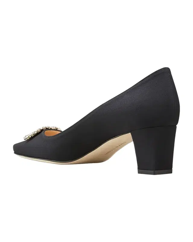 Okkato Low-Heel Crepe Pumps