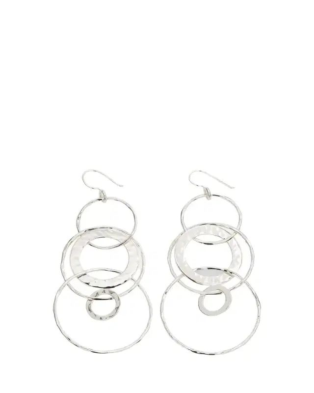 Ippolita Jumbo Hammered Jet Set Earrings in Sterling Silver