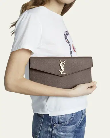 Saint Laurent Uptown YSL Pouch in Grained Leather | Thumbnail 6 Saint Laurent Uptown YSL Pouch in Grained Leather | Thumbnail 6