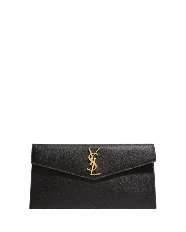 Saint Laurent Uptown YSL Pouch in Grained Leather