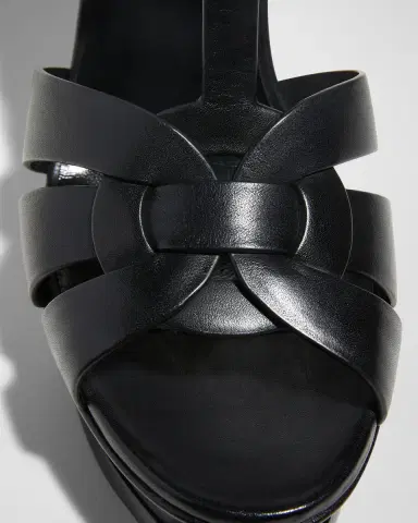 Saint Laurent Tribute Leather T-Strap Platform Sandals | Thumbnail 3 Saint Laurent Tribute Leather T-Strap Platform Sandals | Thumbnail 3