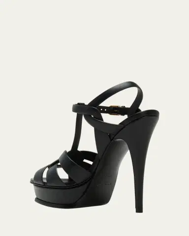 Saint Laurent Tribute Leather T-Strap Platform Sandals | Thumbnail 8 Saint Laurent Tribute Leather T-Strap Platform Sandals | Thumbnail 8