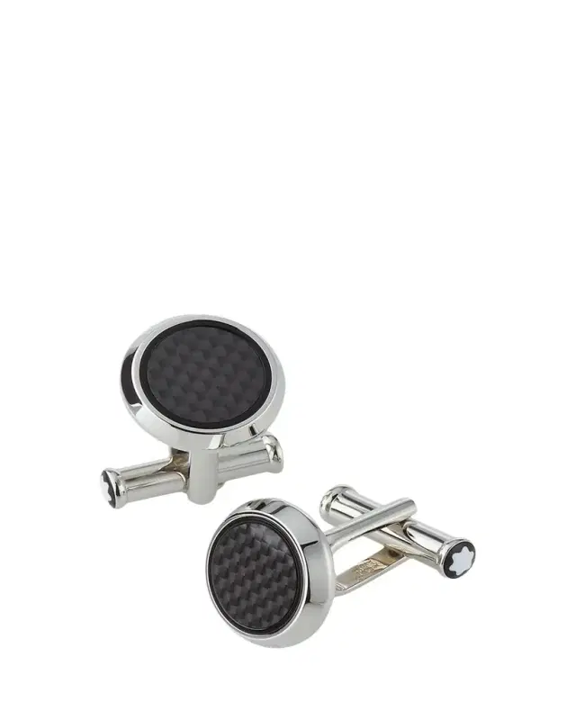 Montblanc Men's Round Carbon Fiber Cufflinks