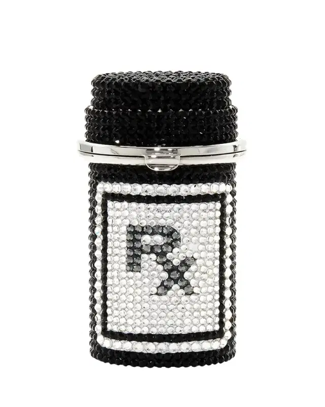 Judith Leiber Couture Prescription Bottle RX Crystal Pillbox