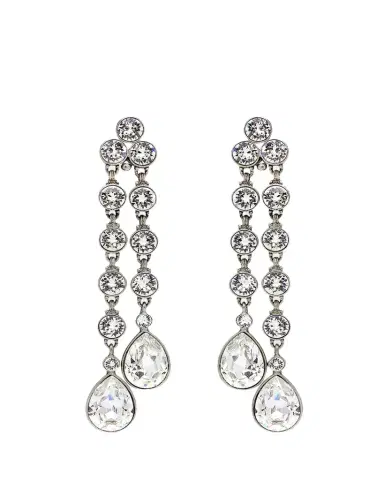 ben-amun Double Teardrop Crystal Dangle Clip Earrings | Thumbnail 1 ben-amun Double Teardrop Crystal Dangle Clip Earrings | Thumbnail 1