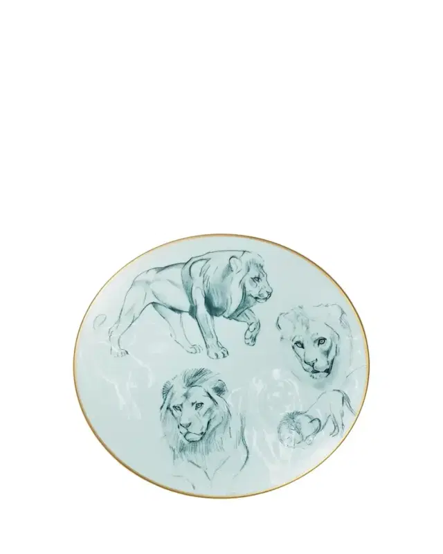 Hermes Carnets d'Equateur Lions Salad Plate